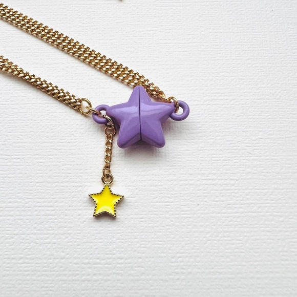 Neon Yellow and Purple 2 necklace stack - Picture 3 of 4